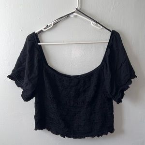 Plus size cropped off the shoulder top